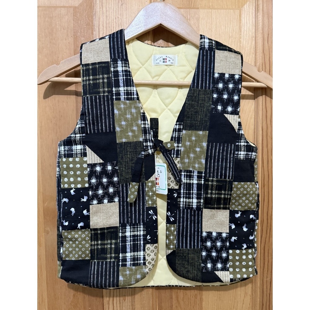 OSAKA MARUJU Chanchanko Hanten‎ 110cm Hanten Vest Japanese Patchwork Pattern NWT